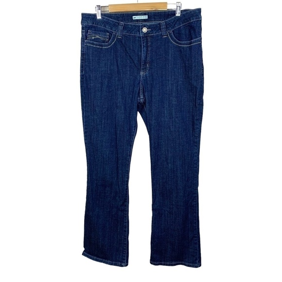 Size 18 Lee Slender Secret Blue Denim Jeans Bootcut Stretch - Picture 1 of 12